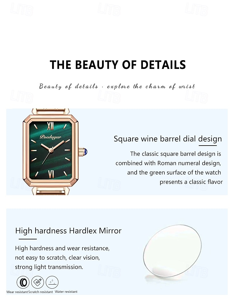 Women's Luxury Square Dial Quartz Watch – Waterproof Stainless Steel Bracelet, Diamond Accents, Elegant Retro Style 2025 - zł82.99 –P9