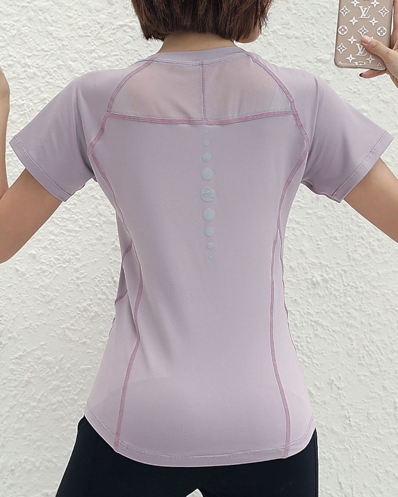 Mulheres Cor Sólida Camisa Esportiva Camisa de tênis Top de tênis Manga Curta Com Transparência Detalhes Refletores Pavio Humido Tênis Golfe Cooper Arredondar Preto Branco Verde Claro Roupas de tênis de 2026 por $18.99 –P12