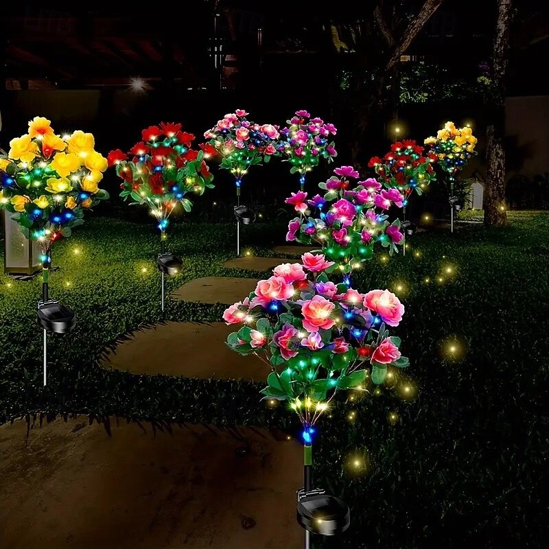 1 lampe solaire à LED de 1 W pour allée &Lanternes solaires décoratives à 2 modes, rouge, jaune, violet, 3 V, éclairage extérieur, cour, jardin, 42 LED, Noël, Thanksgiving de 2025 ? $19.99 –P5