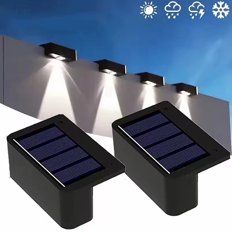4/8 sztuk lamp solarnych LED na ścianę zewnętrzną IP65 wodoodporna lampa ścienna do domu, ogrodu, schodów, ogrodzenia, basenu, ogrodu, oświetlenia dekoracyjnego 2026 - $23.99 –P3