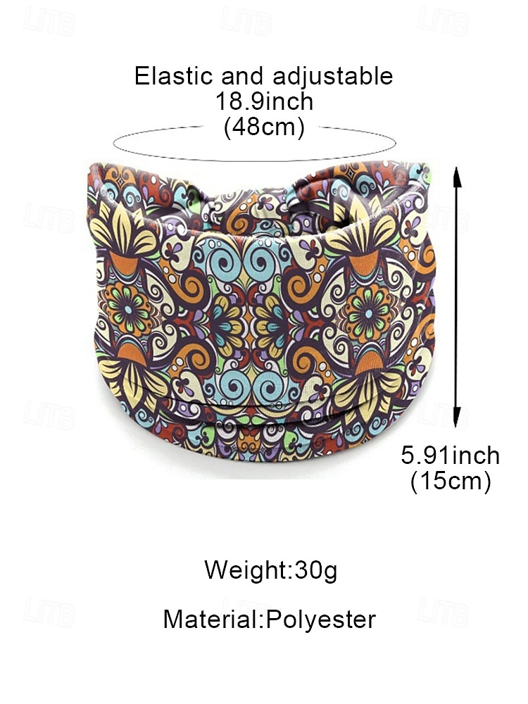 Kleurrijke boho twist hoofdbanden voor dames – zachte, rekbare, brede haarbanden voor yoga, festivals en vrijetijdskleding 2026 - $7.99 –P7