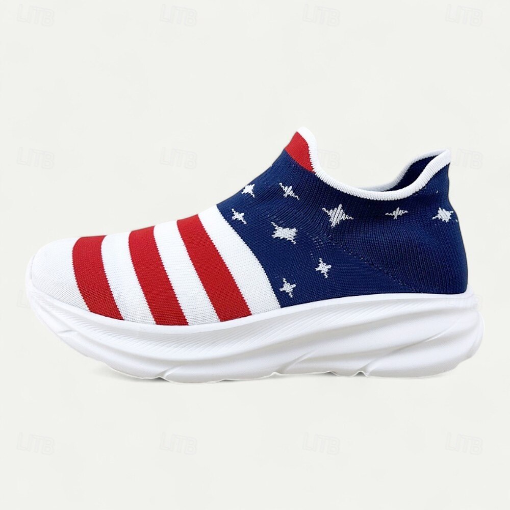 Men's Patriotic Slip-On Sneakers - American Flag Print Style for Casual Outdoor and National Holiday Wear 2025 - $34.99 –P6
