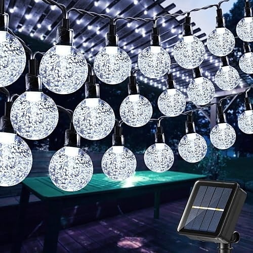 2025年 1個 屋外用ソーラーストリングライト 防水 バブルボールライト 12m-100個 LEDビーズ 中庭 庭 芝生 テラス バルコニー ヴィラ ハロウィン クリスマス フェスティバル ウェディングデコレーション ライトストリング 8つの機能  コレクション – $15.99 –P11