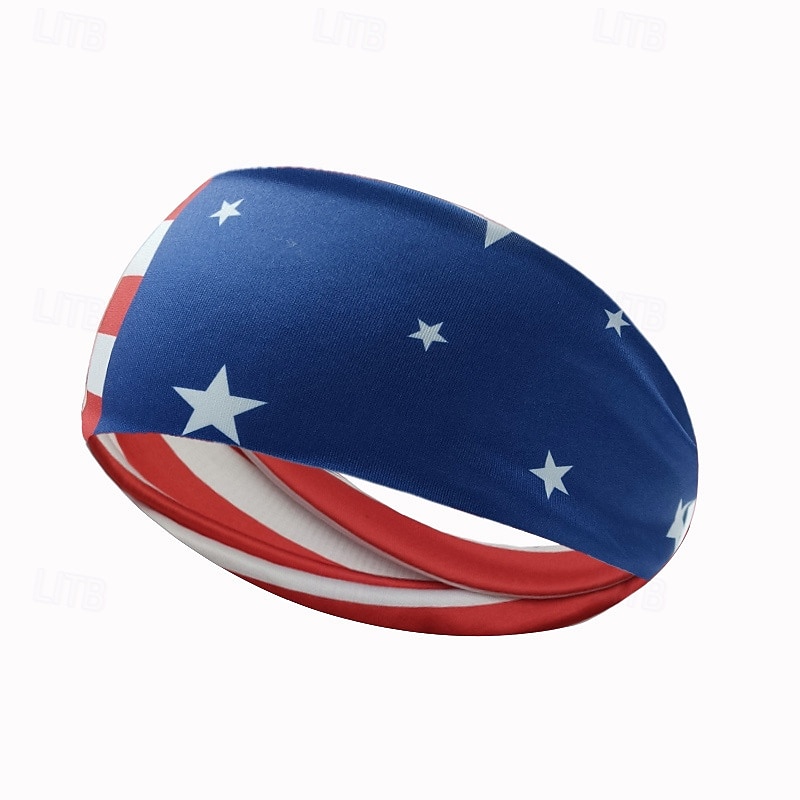 Stirnbänder mit amerikanischer Flagge für Männer, patriotisches gedrehtes Haarband in Rot, Weiß und Blau, dehnbares, sportliches Haar-Accessoire für den Unabhängigkeitstag der USA, den Gedenktag 2025 - $4.49 –P15