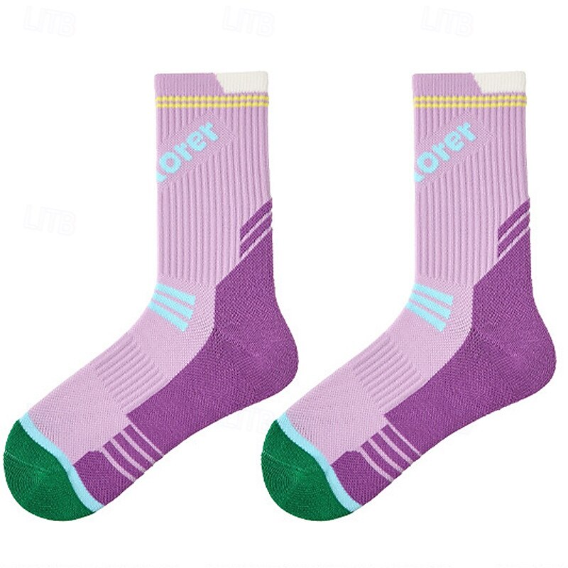 Calcetines deportivos Calcetines de tenis 1 Par Mujer Calcetines A prueba de resbalones Transpirable Tenis Baloncesto Corriendo Correr pepinillo Deportes Bloque de color Algodón Blanco + Verde Blanco 2025 - $7.19 –P7