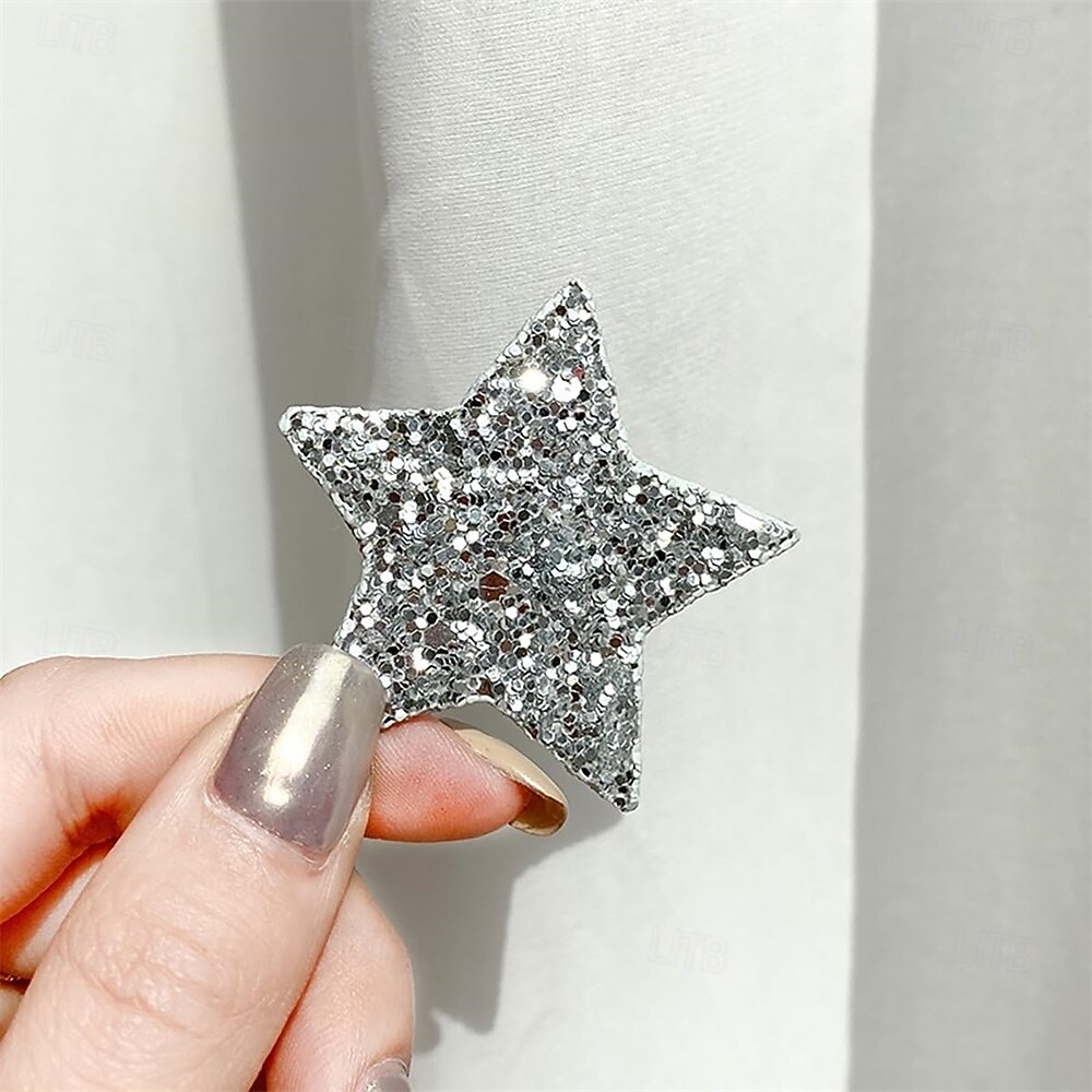 6 pinzas para el pelo del 4 de julio para mujer, accesorios para el cabello con broche de estrella rojo, blanco y azul con purpurina, pinzas para el pelo patrióticas, pasadores planos para el Día de 2026 - $10.99 –P6