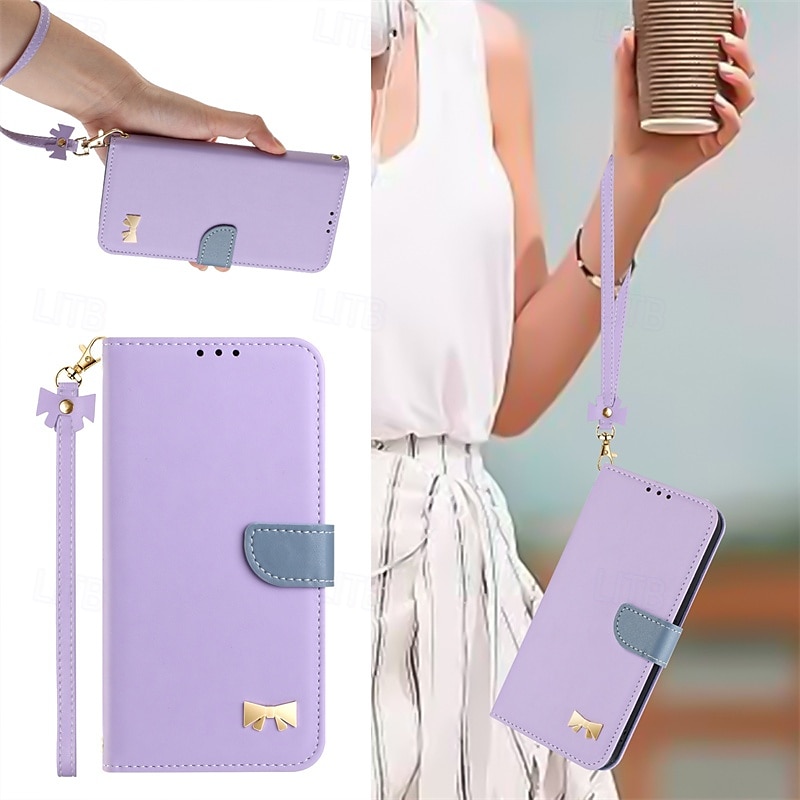 Phone Case For Samsung Galaxy S24 Ultra Plus S24 FE S23 Ultra Plus A55 A35 A25 A15 5G A53 A33 A23 A13 S25 S25 Ultra Wallet Case Flip Cover with Wrist Strap Shockproof PC PU Leather 2025 - $14.99 –P10