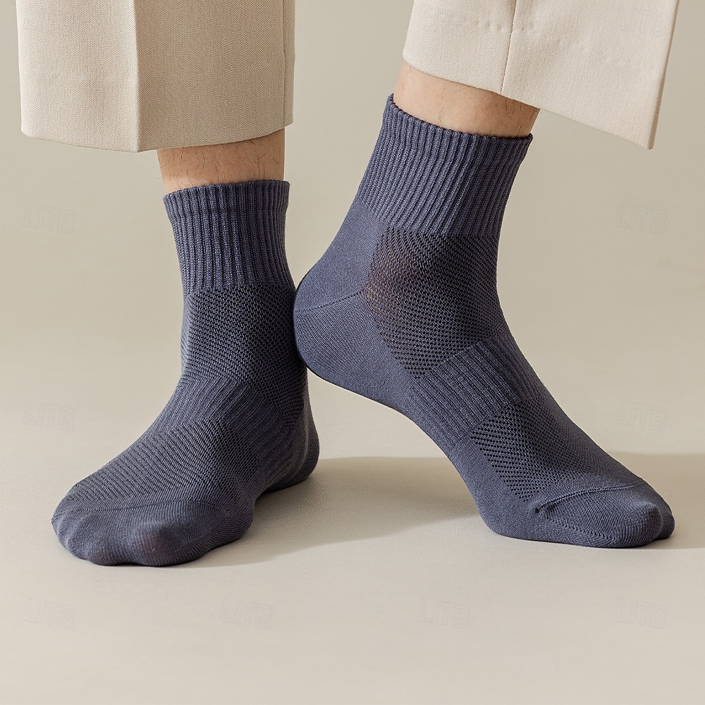 Herr 1 par Socka Ankel- och sneakersstrumpor Svart Vit Färg Slät Skola Formell Utomhus Tunn Sommar Vår Höst Dagligen Ledigt 2025 - $3.99 –P4