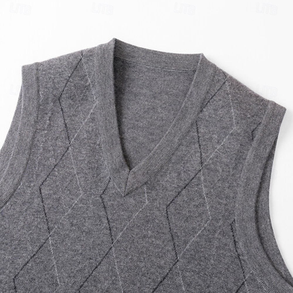 Herren Pullunder Stricken Jacquard Geometrisches Muster V Ausschnitt Täglich Westen Urlaub Heim Bekleidung Ärmellos Sommer Frühling Schwarz Khaki S M L 2025 - $57.99 –P9