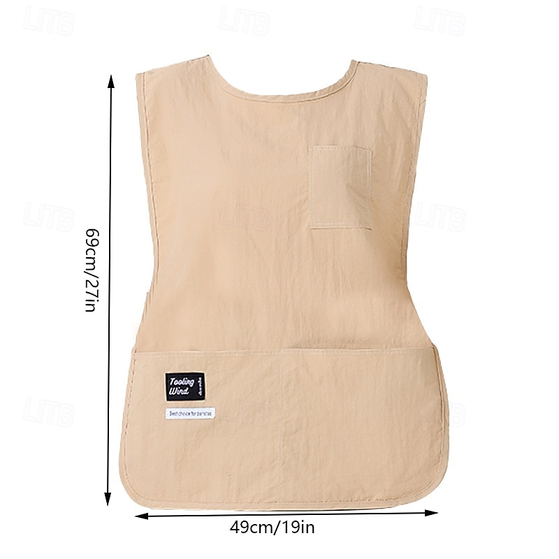 Vanntett forklevest for kjøkken, baking, frisørsalong, restaurantarbeidstøy, unisex ermeløst matlagingsforkle med lommer – enkelt moderne design 2025 - $15.99 –P7