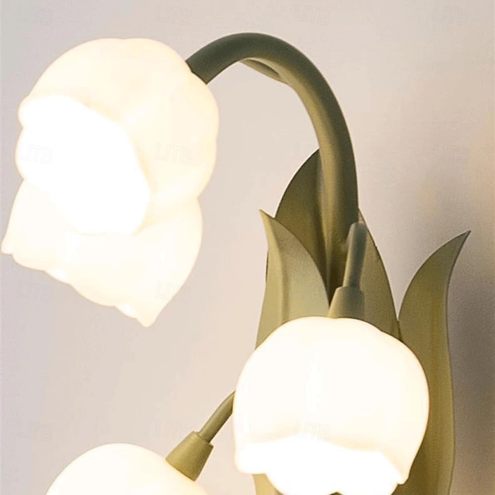 5-flammige Maiglöckchen-Wandleuchte, grüne Glockenblumen-Wandleuchte mit Milchglasschirmen, Bauernhaus-Wandlampe für Schlafzimmer, Wohnzimmer, Flur 2025 - €111.99 –P6