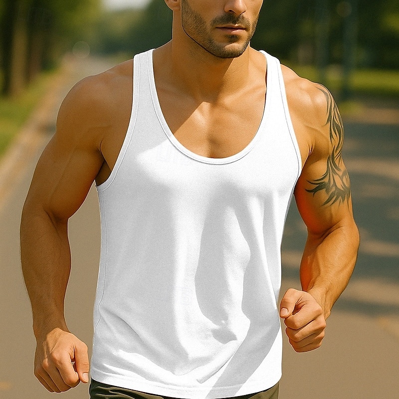 Men's Tank Top Vest Top Undershirt Sleeveless Shirt Sleeveless Crew Neck Summer Plain Fashion Designer Basic Classic Vacation Street Going out Black White Royal Blue Top Tee for Men 2025 - $12.99 –P5