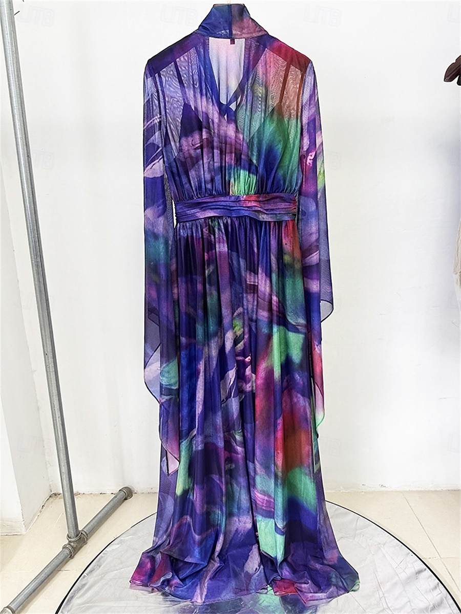 Robe Quinceanera A-Line Élégante Robe Formelle Mariage Longue à la Traîne Manches Longues Col Haut Chiffon avec Plis Robe Invité de Mariage de 2025 ? $149.99 –P3