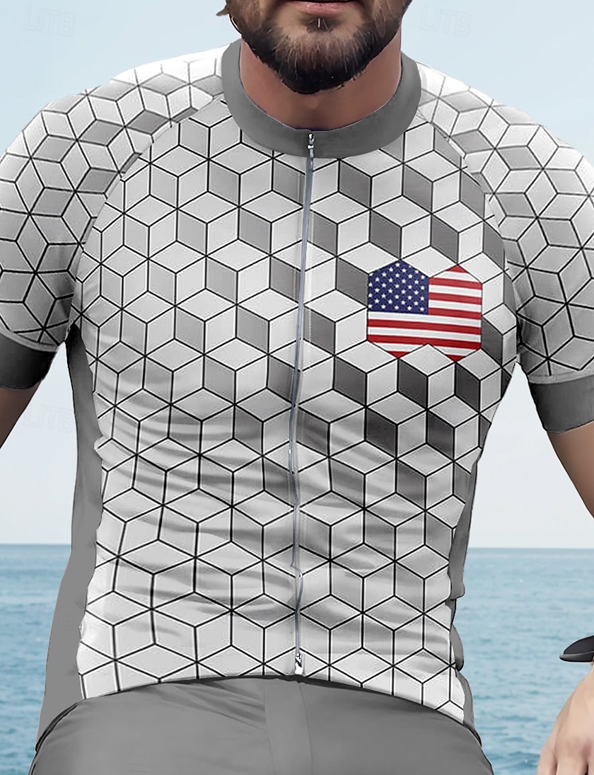 Per uomo Maglia da Ciclismo Manica Corta Bicicletta Maglietta Maglia Top con 3 tasche posteriori Resistente ai Raggi UV Traspirante Asciugatura Rapida Cerniera Frontale Argento Gli sport Abbigliamento del 2025 a $28.99 –P3
