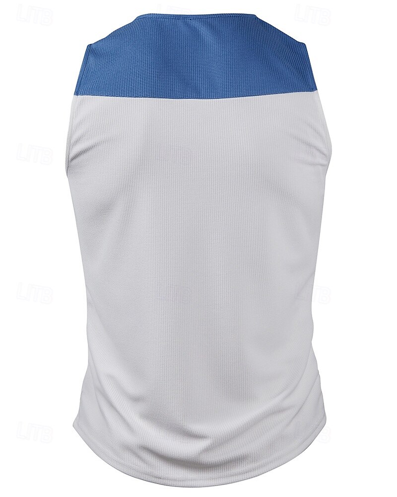 Herren Tank Top Weste Unterhemd Ärmelloses Shirt Ärmellos V Ausschnitt Sommer Farbblock Mode Designer Basic Patchwork Jacquard Urlaub Straße Ausgehen Weiß Top T-Shirt für Herren 2025 - $18.49 –P3