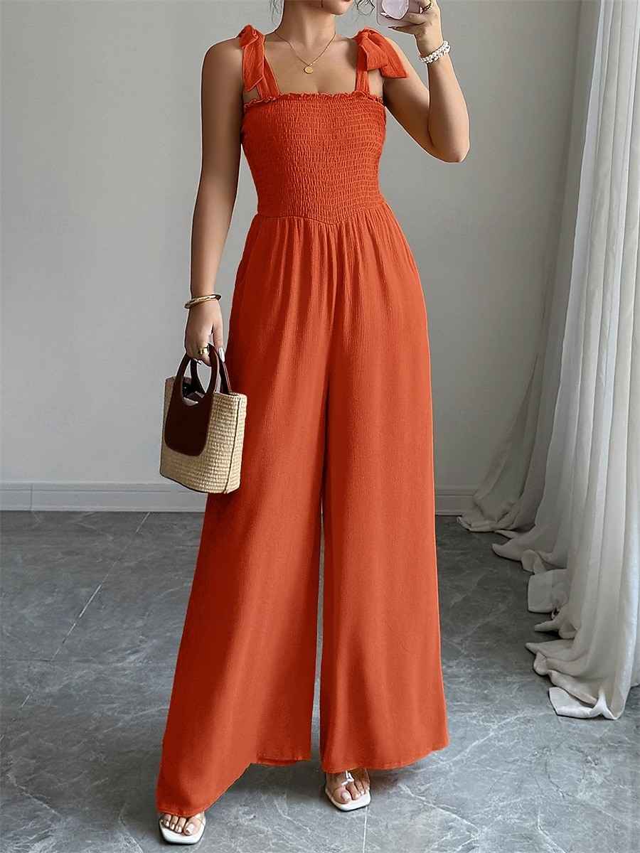 Overalls Bodenlang Quinceanera-Kleider Elegant Ärmellos Spaghettiträger Abschlussball Abendgesellschaft Polyester Rückenfrei mit Gerafft 2026 - $52.99 –P8