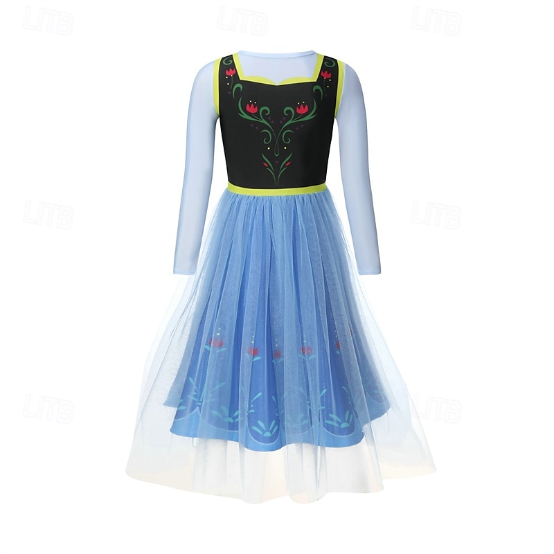Frozen Cuento de Hadas Princesa Anna Vestido de niña de las flores Disfraz de fiesta temática Vestidos de tul Cosplay Cosplay de película for Chica Niños Carnaval Mascarada Fiesta 2025 - $41.19 –P7