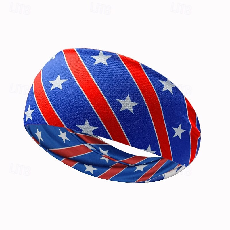 Stirnbänder mit amerikanischer Flagge für Männer, patriotisches gedrehtes Haarband in Rot, Weiß und Blau, dehnbares, sportliches Haar-Accessoire für den Unabhängigkeitstag der USA, den Gedenktag 2025 - $4.49 –P25