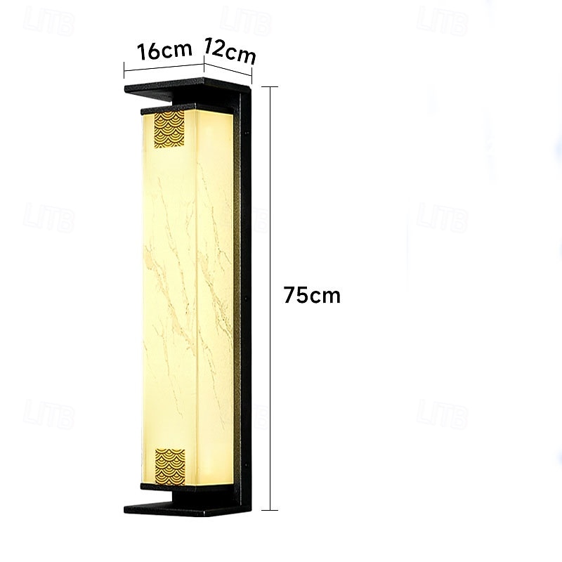LED Outdoor Wall Light Warm White 75cm  IP65 Modern Sconces Wall Lighting Patio Light Fixture Black Rectangle Lights Marble Wall Lamp for Courtyard,Porch,Garage 2026 - $310.29 –P8