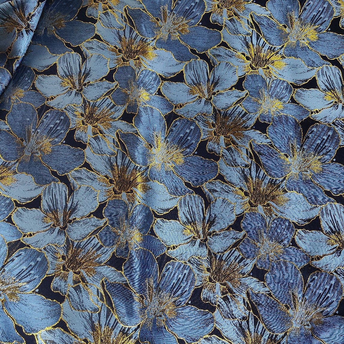 Jacquard brokátový květinový A-line večerní šaty elegantní šaty formální svatební host na zem dlouhé krátký rukáv košilový límec s kapsou 2025 - $142.99 –P2