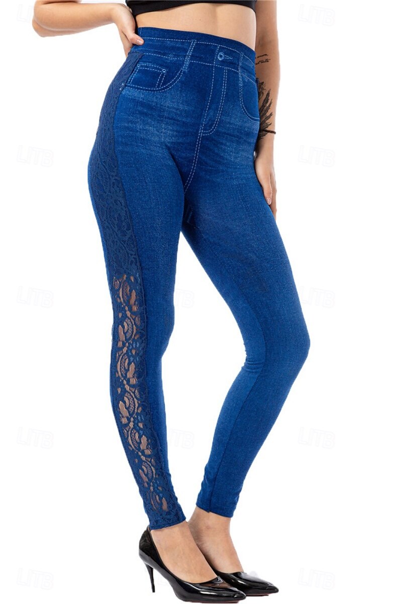 Women's Leggings Trousers 3D Print Chinos Vacation Vintage Streetwear Full Length High Waist Plain Printing Comfy Soft Comfortable Stretchy Outdoor Street Daily Blue Summer Skinny 2025 - $13.99 –P3