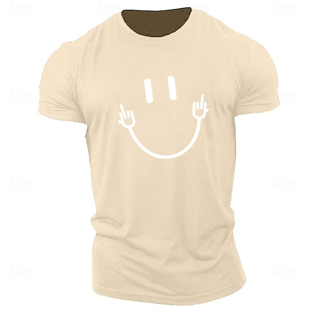 Herr Grafiska tryck Abstrakt T-shirt Grafiska utslagsplatser 100 % bomull Kortärmad Grafisk Skjorta Heather Grey Svart Vit Bekväm t-shirt Utomhus Gata Modedesignerkläder 2025 - $15.99 –P3