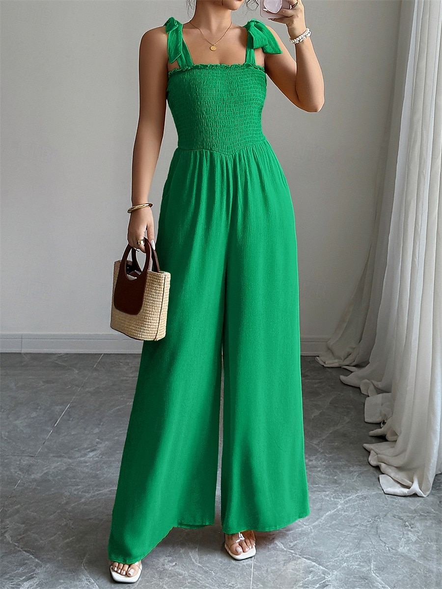 Overalls Bodenlang Quinceanera-Kleider Elegant Ärmellos Spaghettiträger Abschlussball Abendgesellschaft Polyester Rückenfrei mit Gerafft 2026 - $52.99 –P11