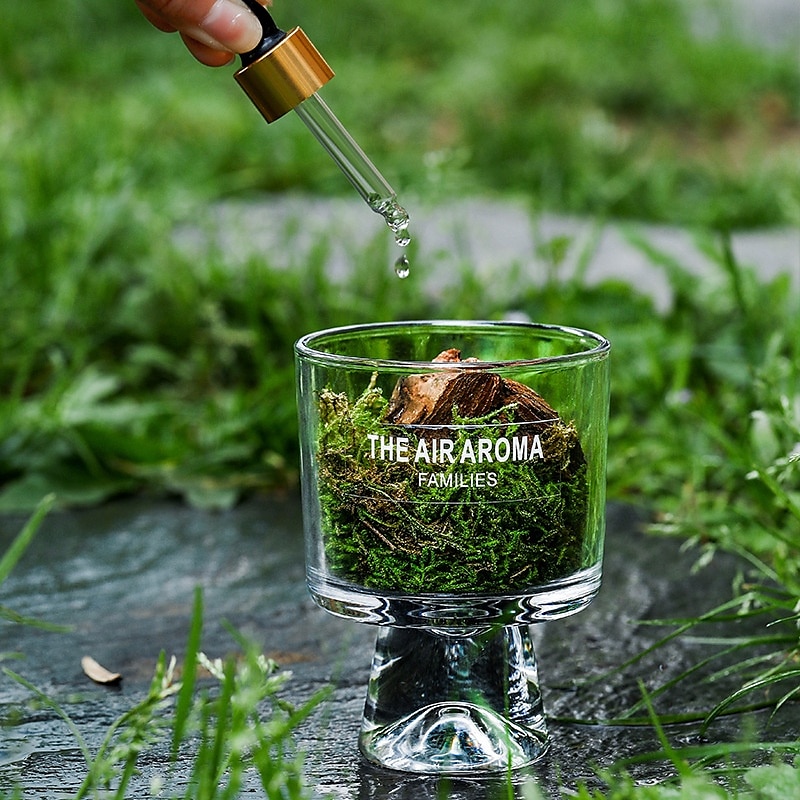 Aromatherapie-Duftbecher aus Holz ohne Feuer, 1 Stück Kiefern- und Moosduftdiffusor ohne ätherische Öle, langlebiges Lufterfrischer-Ornament im Waldstil für Wohnzimmer, Schlafzimmer, Büro, Badezimmer 2025 - $23.99 –P3