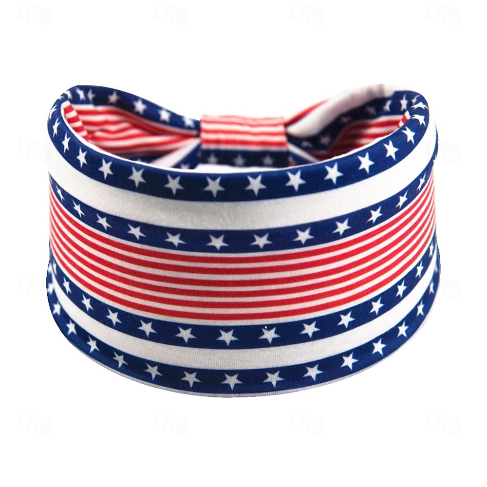 Stirnbänder mit amerikanischer Flagge für Frauen, patriotisches gedrehtes Haarband in Rot, Weiß und Blau, dehnbares, sportliches Haar-Accessoire für den Unabhängigkeitstag der USA, den Gedenktag 2026 - $5.49 –P9