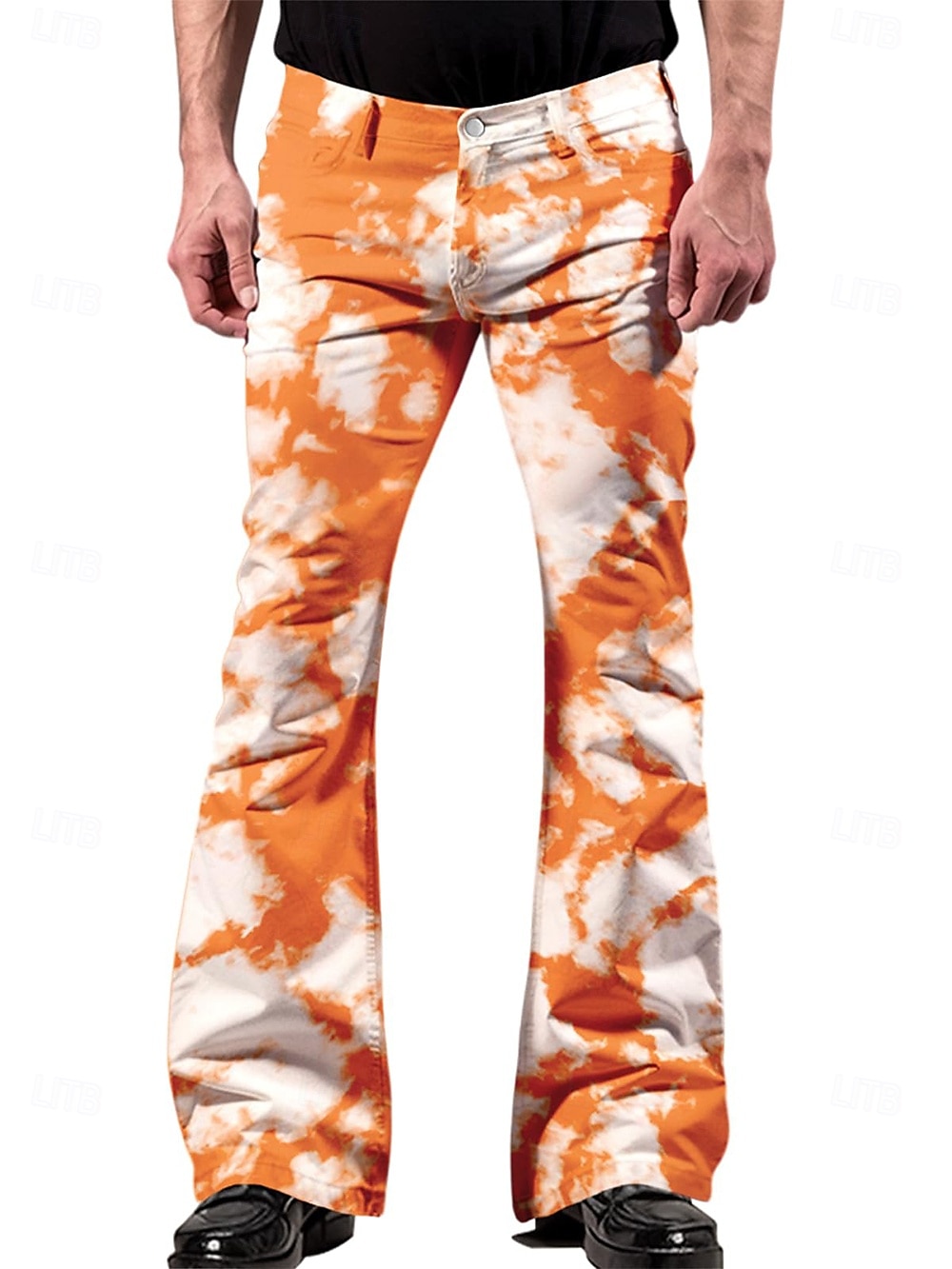 Retró 1970-es évek Klassz Bell Bottom Pants Bő nadrág Diszkó Közepes derekú Pszichedelikus Férfi Mindszentek napja Farsang Vakáció zenei fesztivál Fesztivál Felnőttek Nadrágok 2025 - $37.99 –P2