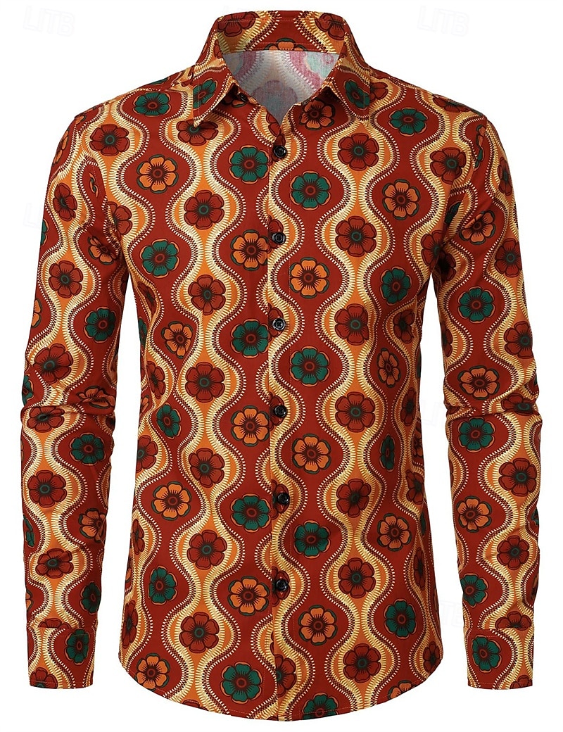 Retro Vintage 1970s Shirt Disco Geometic Psychedelic Men's Halloween Carnival Music Festival Pride Parade Pride Month Adults' Shirt 2025 - $27.99 –P1