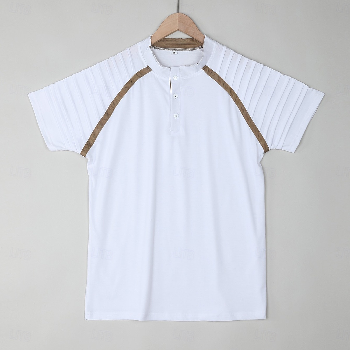 Per uomo Maglia Henley Manica Corta Maniche Corte Henley Estate Semplice Sottile pieghettato Moda Designer Casual Patchwork Pieghe All'aperto Vacanza Casuale Bianco Blu marino Kaki Maglietta Top per del 2025 a $22.99 –P3