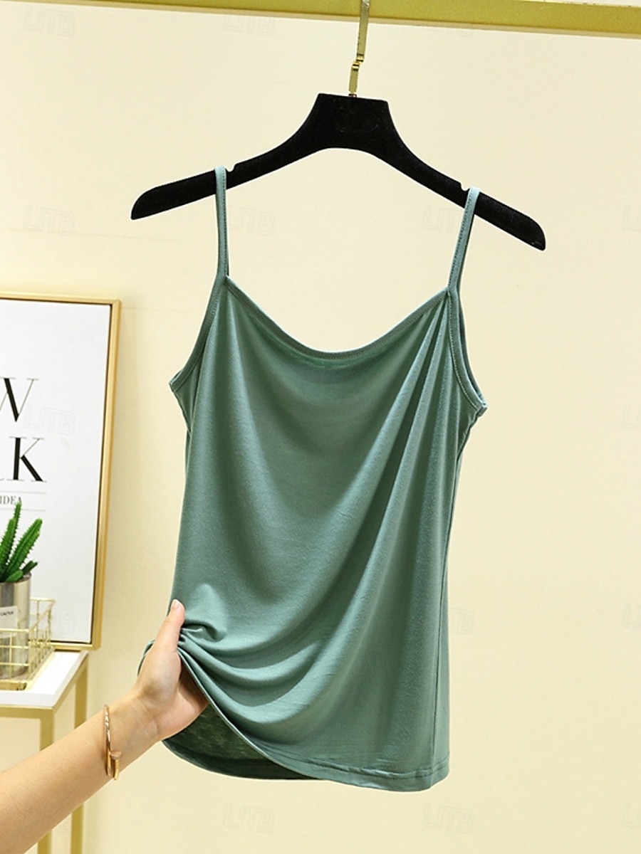 Pentru femei Camisole Tank Top Culoare solidă Zilnic Fără manșon Stil Nautic Topuri obișnuite Zilnic Fără Spate Albastru Deschis Gri Fier Albastru denim Verde matcha Negru Vară 2025 - $13.99 –P11