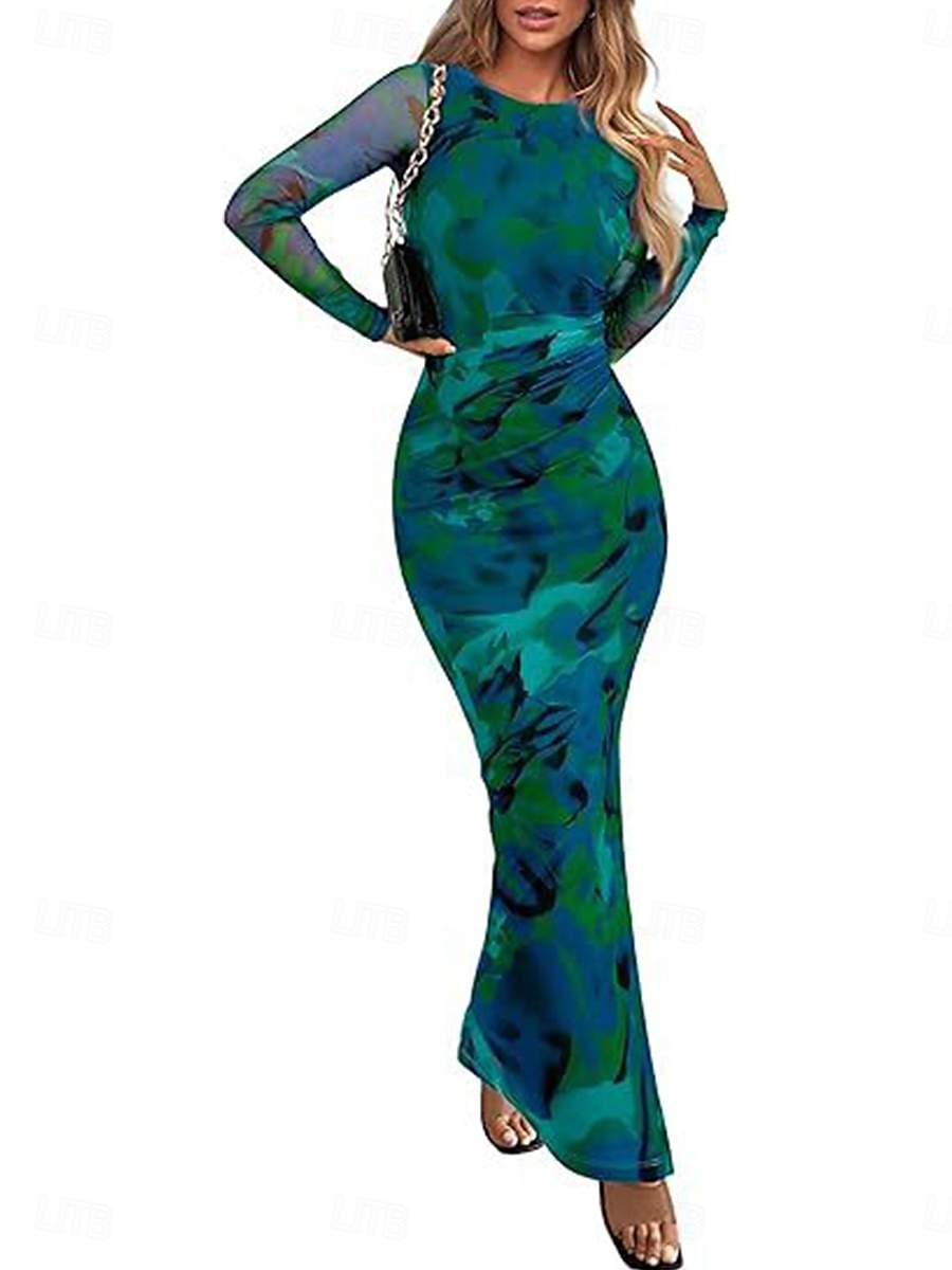 Női Midi ruha Boho esküvői vendégruha Elegáns Csehország Szexi Bodycon ruha Nyomtatott Hosszú ujj Terített nyak Világossárga Világos rózsaszín Bíborvörös aqua kék Tavasz Ősz 2025 - $26.99 –P11