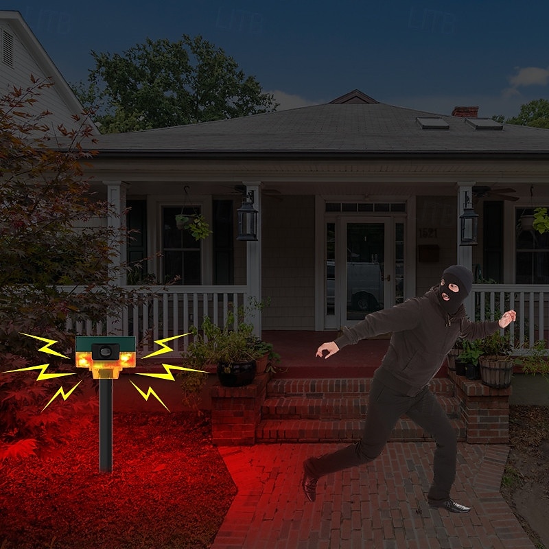 360° Solar Infrared Animal Repeller with Sound & Light Alarm – Motion Sensor Wildlife Deterrent with Voice Broadcast & Speaker 2025 - $41.99 –P3