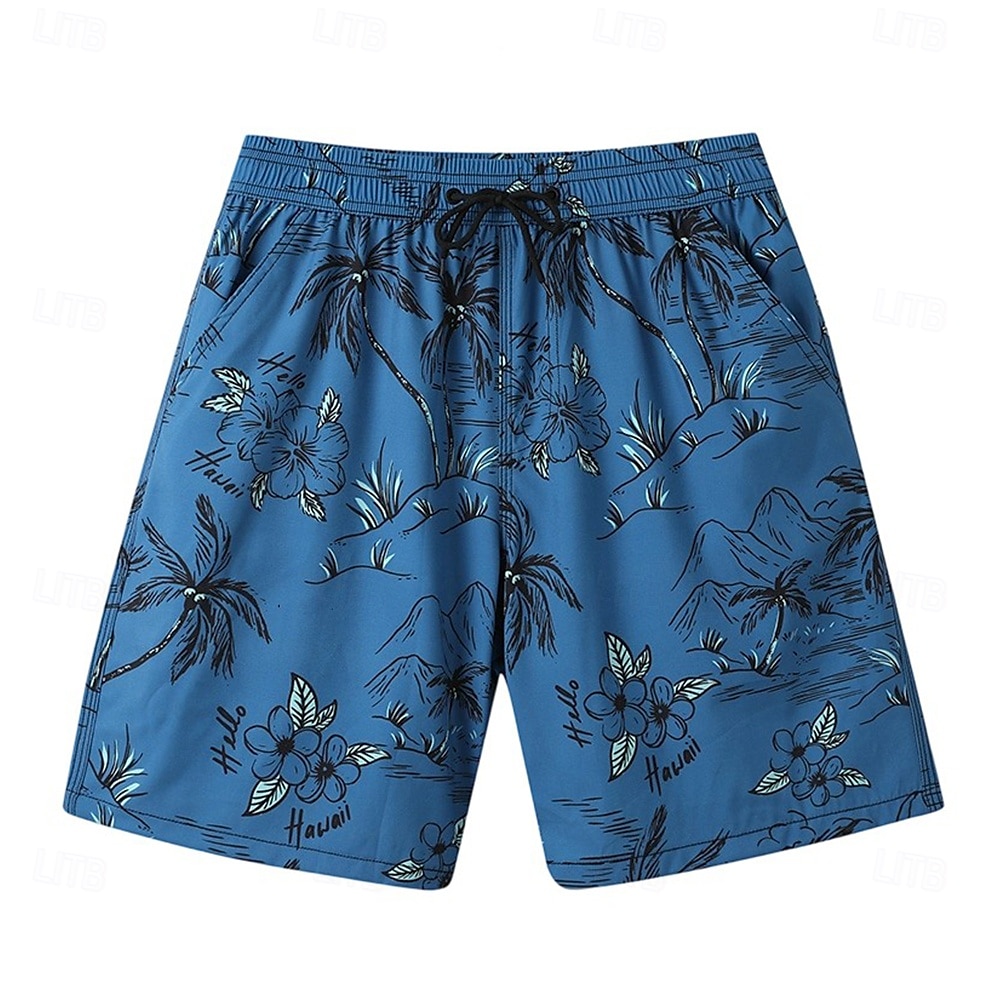 Voor heren Korte broek Strandshorts Trekkoord Grafisch Blad dier Ademend Sneldrogend Knielengte Buiten Vakantie Huis Vakantie Etnische stijl Meerblauw Leger groen Rekbaar 2025 - $16.49 –P12