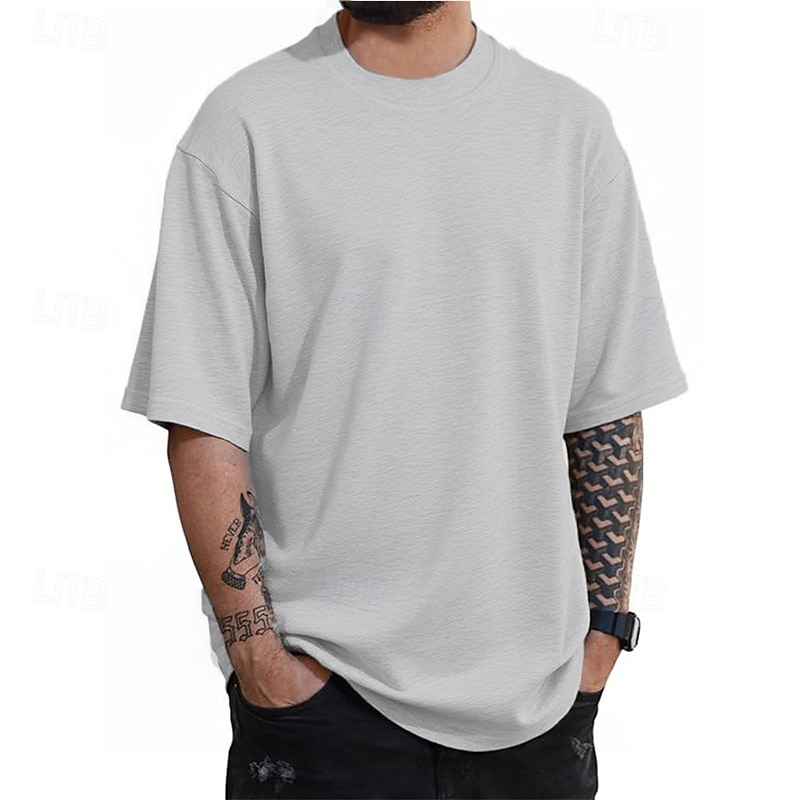 Homme T-shirt Chemise à manches courtes Manche Courte Col ras du cou Été Uni Mode Designer Basique Classique Vacances Rue Sortir Noir Blanche Jaune T-shirt haut de gamme pour homme de 2025 ? $12.99 –P1