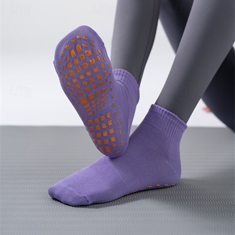 4 Paar Grip-Pilates-Socken für Damen, rutschfeste Yoga-Sportsocken, atmungsaktive Trampolin-Grip-Socken für Kinder und Erwachsene, Baby-Bodensocken mit Silikon-Grip für Tanz, Zuhause, Fitnessstudio, 2025 - $9.99 –P1