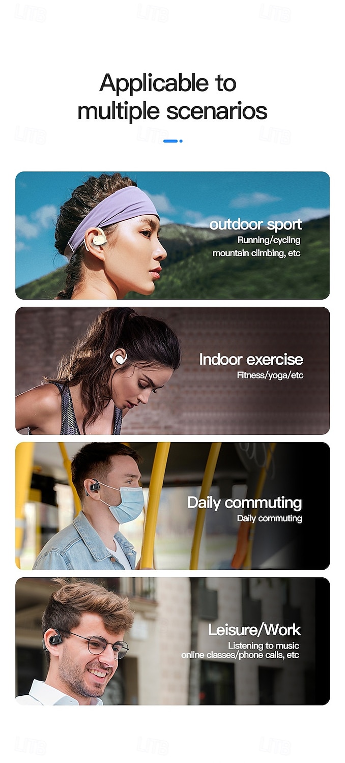 by99 открытые беспроводные наушники bluetooth 5.3 – спортивные наушники с креплением-крючком tws, водонепроницаемость ipx5, шумоподавление, длительный срок службы батареи, совместимы с ios android 2025 - $20.99 –P6