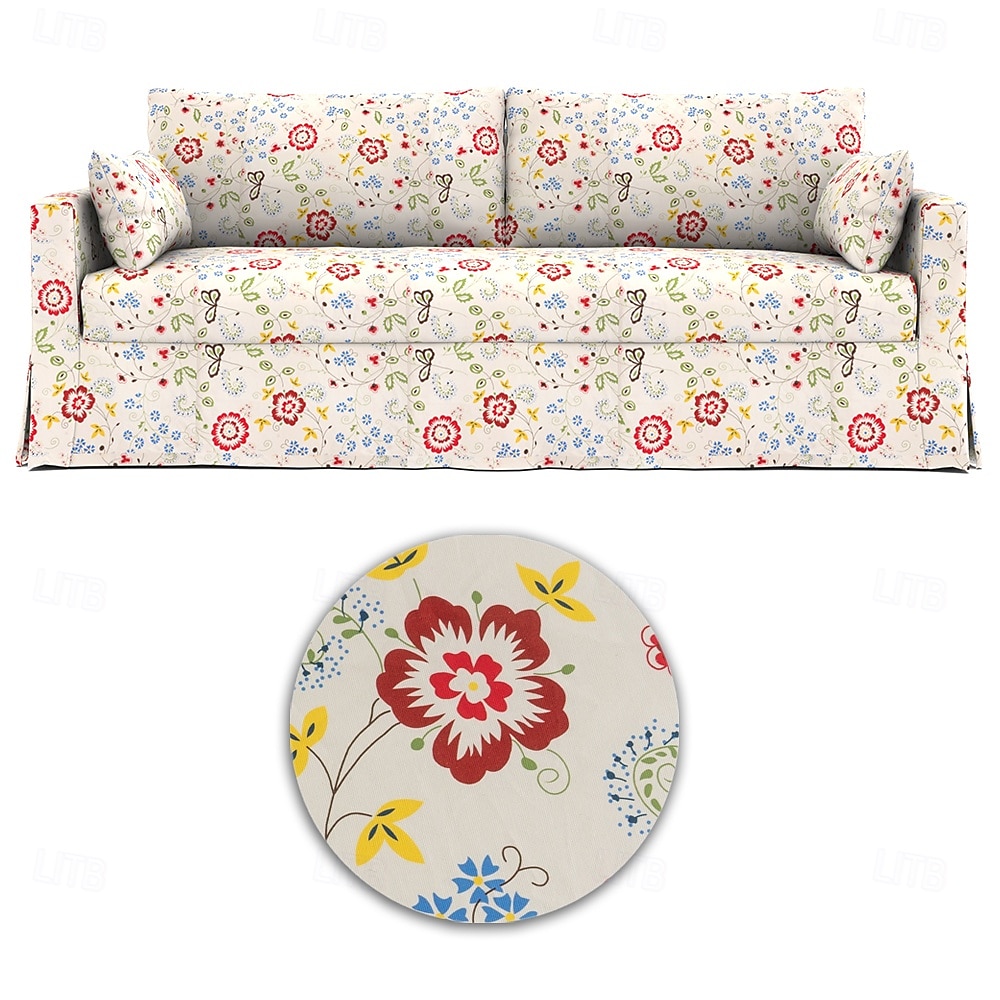 Sofabezug für Hyltarp-Sofa, gesteppt, floral, 100 % Baumwolle 2025 - $226.49 –P6