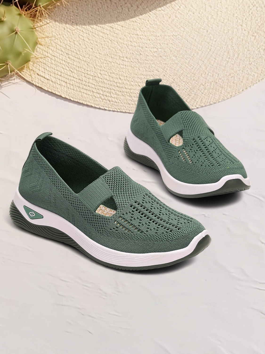 Damskie Adidasy Komfortowe buty Na zewnątrz Codzienny Podróże Klin Okrągły palec u nogi Codzienny Wygoda Minimalizm Dzianina Mokasyny Ciemnoszary Czarny Ciemnofioletowy 2025 - $19.99 –P1