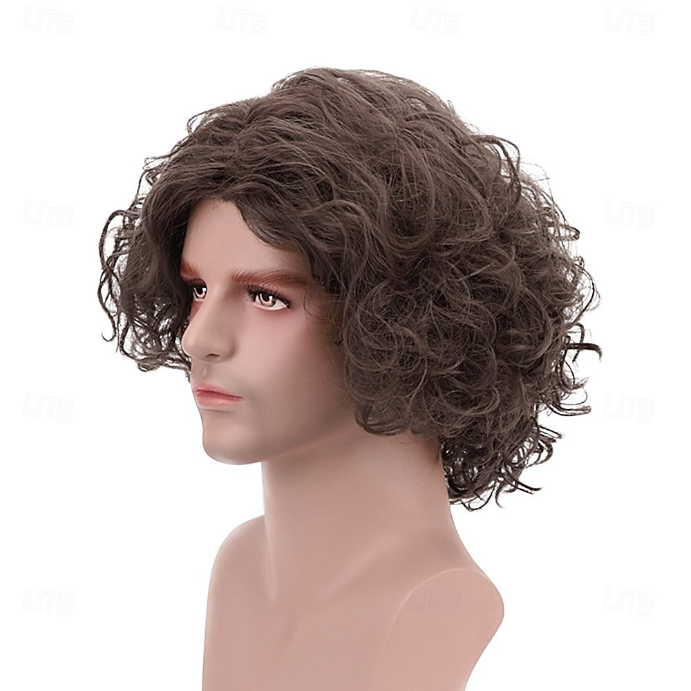 Krótka Kręcona Puszysta Peruka lat 70-tych Fala Hippie Męskie Peruki Kostiumowe na Imprezę Cosplay dla Dorosłych Dzieci Jedno Opakowanie Halloween 2025 - $24.99 –P4