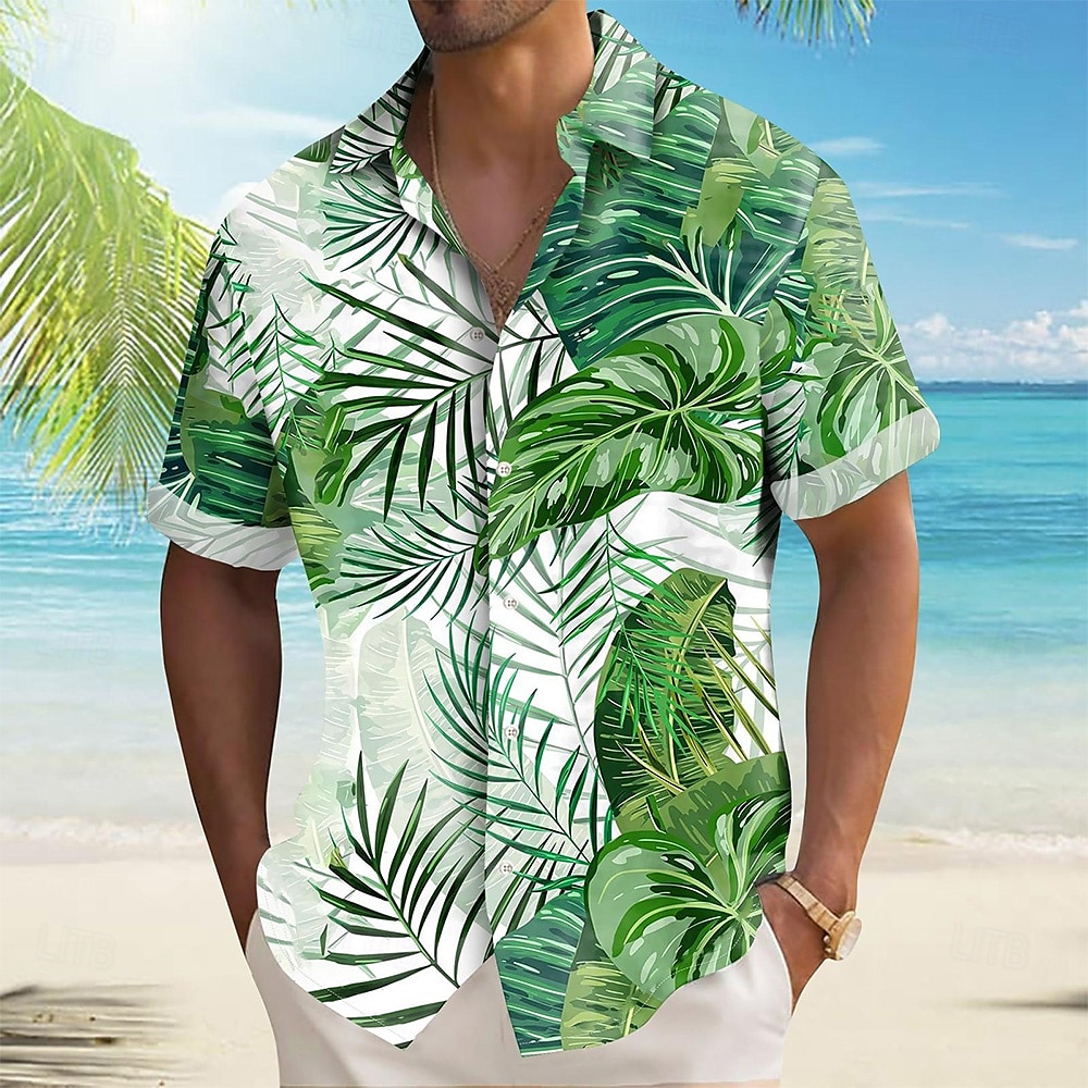 Miesten Palmu lehtiä Trooppiset kasvit Havaiji paita Button Up paita Havaijilaispaita Lyhythihainen Havaijilainen Loma Pyhäpäivä Ranta-asut Kesä Kevät Sänkyjen avaus 3D-tulostus kauluspaidat Apila 2025 - $23.99 –P1