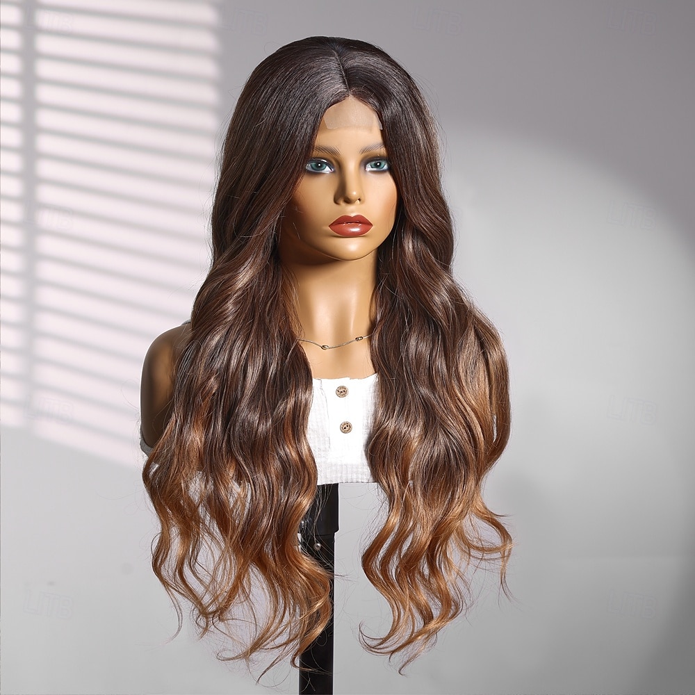 Pruik van synthetisch kant Gekruld Stijl 26 inch(es) Meerkleurig Middelste stuk U-deel Pruik Dames Pruik Donker Bruin 2025 - $40.99 –P3