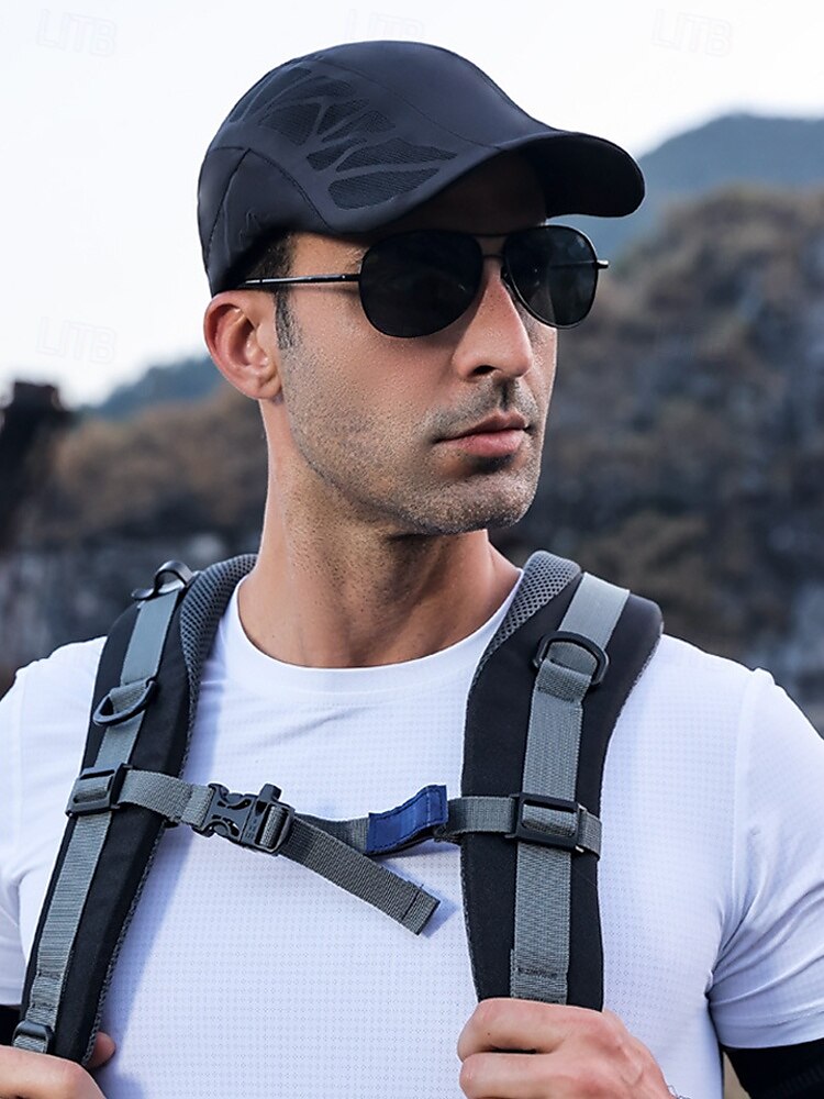 Atmungsaktive Baskenmütze für Herren mit Mesh-Einsatz, verstellbar für Outdoor-Aktivitäten und Laufen 2025 - $14.99 –P3
