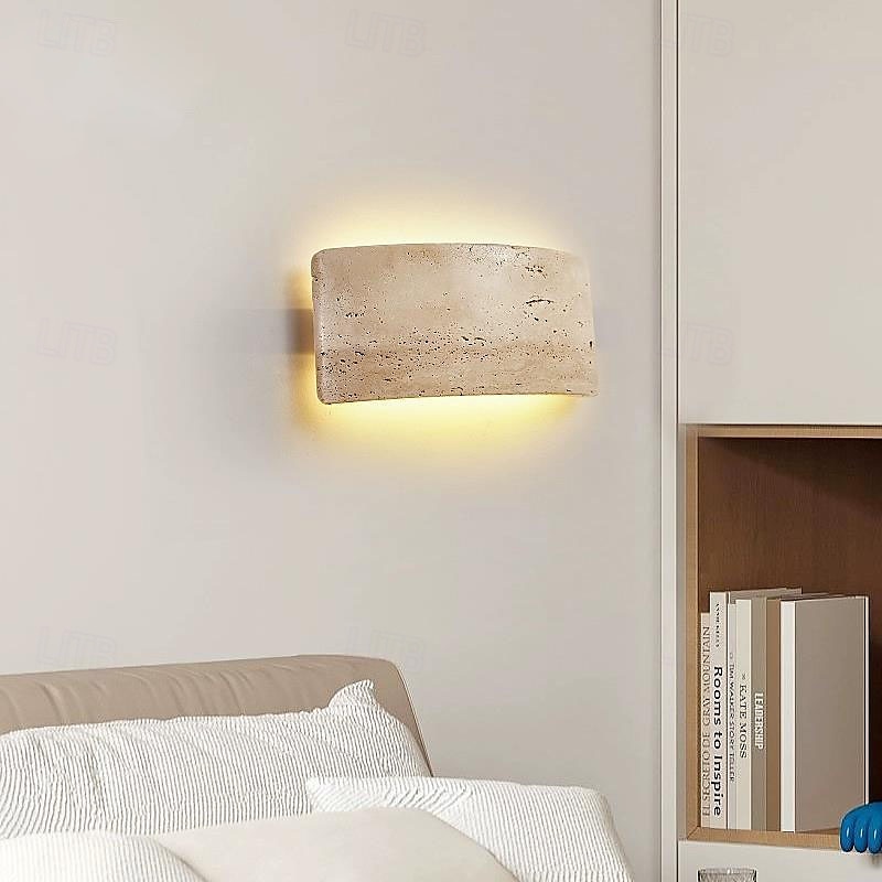 Applique da parete a LED in pietra Wabi-Sabi, luce d'atmosfera a LED, lampada da scala, cortile, balcone retrò, bagno, 110-240 V del 2025 a $303.69 –P1