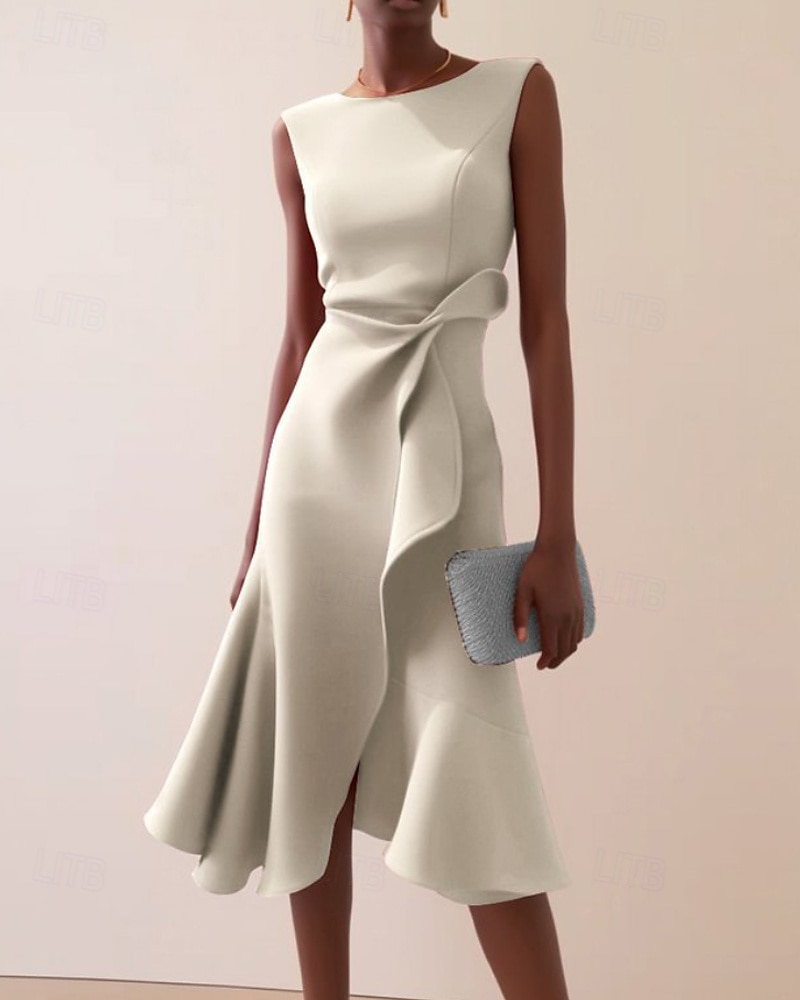 Women's Midi Dress Prom Dress Party Dress Fashion Modern Party Evening Party Date Regular Fit Plain Sleeveless Crew Neck Pink Green Khaki Summer 2025 - $24.99 –P1