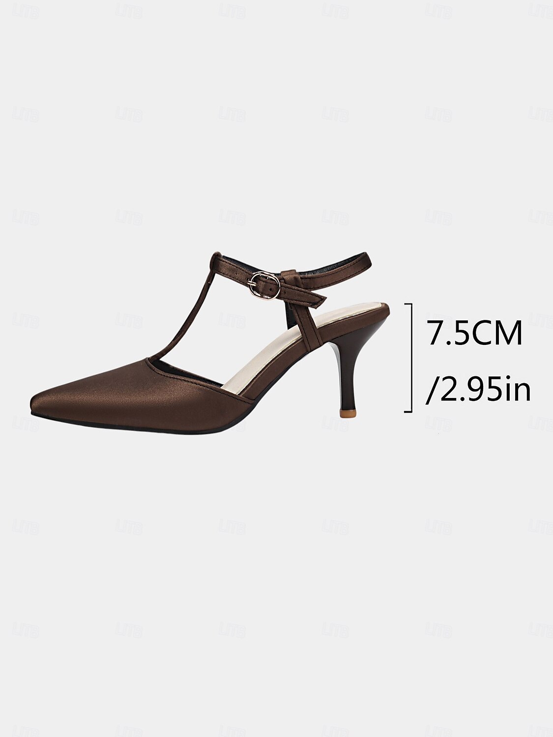Women's Brown T-Strap Pointed Toe Heels - Elegant Slingback Dress Shoes with Buckle for Office Wear and Daytime Dates 2025 - $46.99 –P1