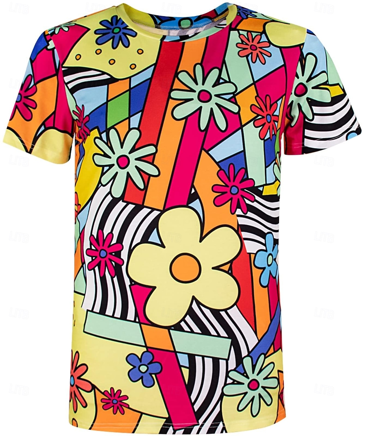 Cosplay kostuum T-Shirt Regenboog Jaren '70 Street Style T-shirt mouw Grafisch voor Voor heren Volwassenen 3D afdrukken  voor Halloween Carnaval Straat Festival 2026 - $19.49 –P6