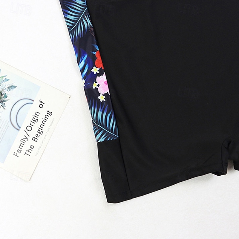 Damen Anti UV Shirt Badeanzug Bademode Blumenmuster Frontreißverschluss UV-Sonnenschutz UPF50+ Schnelltrocknend Kurzarm Bademode Badeanzug Surfen Strand Wassersport Sommer 2026 - $31.99 –P9